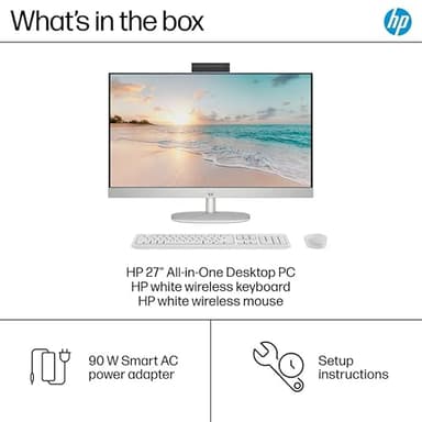 HP 27" FHD Touchscreen All-in-One Desktop Computer, Quad-Cores Ryzen 5 7520U, Windows 11 Pro with Microsoft Office Included, Wireless Keyboard & Mouse, Silver (AMD Ryzen 5, 16GB RAM | 2TB SSD) - Image 6