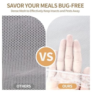 NEPAK 6 Large and Tall Food Covers, 17"x17" Food Tents Food Covers for Outdoors,Pop-up Mesh Food Covers Nets for Outside,Screen Tents,Parties Picnics, BBQ,Reusable and Collapsible - Image 2