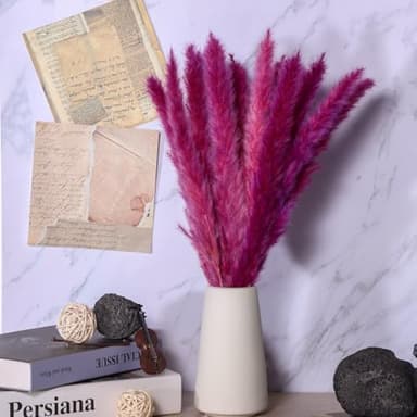 Colorful Pampas Grass Decor – White, Blue, and Purple Dried Arrangements for Weddings, Baby Showers, and Home Decor. 17” Centerpiece (No Vase). - Image 8