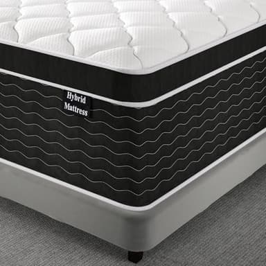 Ruoysun King Size Mattress, 12 inch Hybrid Mattresses in a Box, Firm King Mattress with Gel Memory Foam and Pocket Springs, Pressure Relief & Upgraded Support, Cooling and Breathable - Image 2