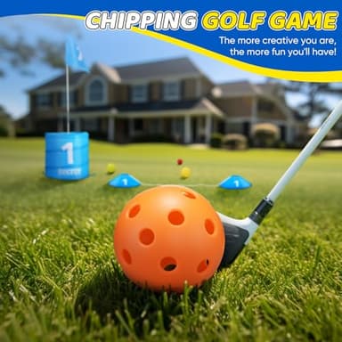 SUGFUT Backyard Golf Games Blue Portable 6 Hole Golf Course Play with Golf Flags Golf Yard Games for Adults, Kids, Family - Bucket Backyard Games, Outdoor Games, Bucket Games - Image 5