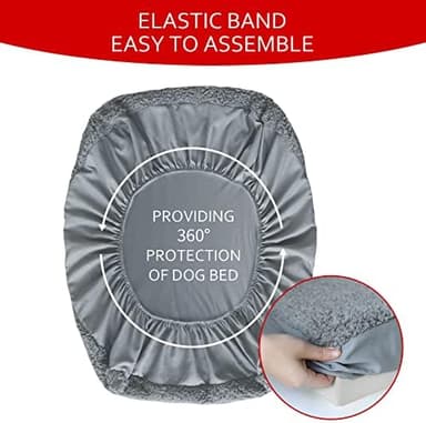 Dog Bed Covers 2 Pack Soft Plush Replacement Washable, Waterproof Pet Mattress Bed Liner Grey 44x35 Inches, for Dog/Cat, Cover Only - Image 5