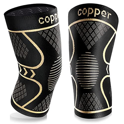 Copper Knee Braces for Women and Men 2 Pack, Knee Compression Sleeve for Knee Pain, Arthritis,ACL, Meniscus Tear, Joint Pain Relief, Knee Support for Running, Working Out, Fitness, Weightlifting-L - Image 1