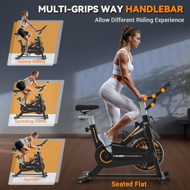 Exercise Bike, WENOKER Stationary Bike for Home, Indoor Bike with Silent Belt Drive, Heavy Flywheel, Multi-grips Handlebar and Upgraded Digital Display - Image 7