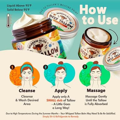 Meadow Bliss Beef Tallow for Skin - Moisturizer Cream - 100% Grass Fed - Whipped Beef Tallow - Organic Jojoba Oil - Organic Shea Butter - Supports Eczema, Rosacea+ - Made in USA - Citrus Breeze - 2 oz - Image 7
