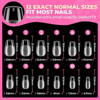 UNA GELLA Short Coffin Nails Tips, 504pcs No c Curve short Coffin Gel Press On Nails Pre Etched For Women Acrylic Nail Extension Full Cover Home Salon 12 Sizes - Image 8