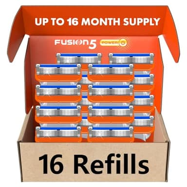 16 Pcs Razor Blade Shaving Razor Blade Refills for Fusion 5, a More Comfortable Shave for Men, Orange New Version - Image 1