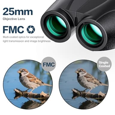 20x25 Compact Binoculars for Adults and Kids, High Power Adults Binoculars with Low Light Vision for Bird Watching, Outdoor Hunting, Travel, Concert - Image 3
