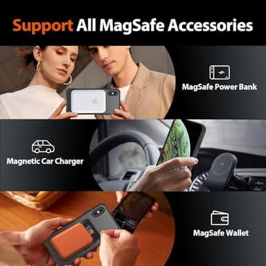 PinLiSheng Magnetic for iPhone Xs Max Case [Mil-Grade Drop Protection] [Compatible with Magsafe] Shockproof Slim Translucent Matte Protective Phone Case, Black - Image 6