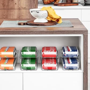 Simple Houseware 2-Pack Front-Loading Beverage Soda Can Organizer Dispenser, Clear - Image 5