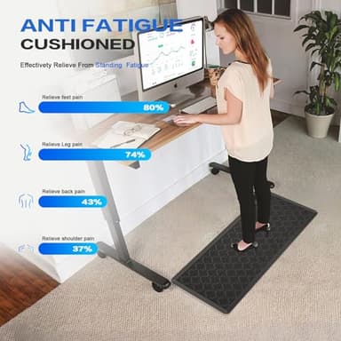 Villsure Kitchen Mat and Rugs, Cushioned Anti Fatigue Kitchen Mats, 1/2 Inch Thick Waterproof Non-Slip Kitchen Runner Rug, Heavy Duty Ergonomic Comfort Standing Desk Mat for Kitchen, Office, Laundry - Image 8