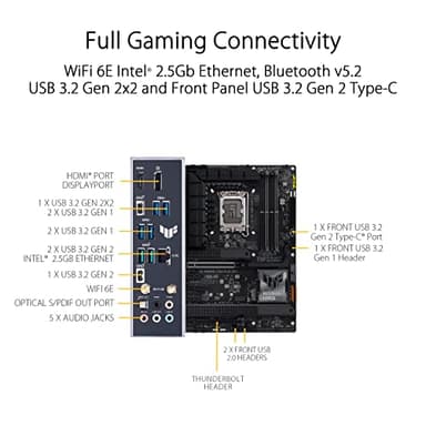 ASUS TUF Gaming Z790-Plus WiFi LGA 1700(Intel 14th,12th &13th Gen) ATX Gaming Motherboard(PCIe 5.0,DDR5,4xM.2 Slots,16+1 DrMOS,WiFi 6,2.5Gb LAN,Front USB 3.2 Gen 2 Type-C,Thunderbolt 4(USB4),Aura RGB) - Image 6