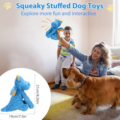 Letsmeet Dog Toys for Aggressive Chewers, Interactive Plush Dog Toy with Squeaker and Crinkle Paper, Suitable for Reducing Boredom and Anxiety, Cute Pet Toy for Small, Medium and Large Dogs - Image 4