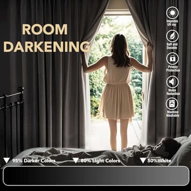 H.VERSAILTEX White Curtains 84 inches Long for Living Room Thermal Insulated Room Darkening Window Treatment Panels Drapes Light Reducing Curtains for Bedroom, 2 Panels, 52" W x 84" L, White - Image 7
