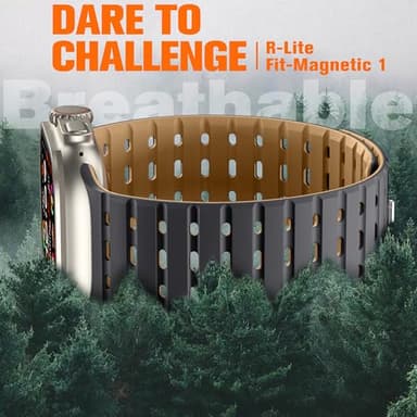 Bandletic Compatible with Apple Watch Ultra 2 Bands for Men Women, Rugged Magnetic Silicone Sport Strap for iWatch 49mm(Ultra 3/2/1),46mm(11/10),45mm(9/8/7),44mm(SE3/SE2/SE/6/5/4),42mm(3/2/1) - Image 2