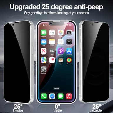 sorlnern 3 Pack Privacy Screen Protector Compatible for iPhone 16e/ iPhone 14 / iPhone 13 / iPhone 13 Pro Tempered Glass Shatterproof Anti-Scratch Anti-Spy Durable Touch-Sensitive - Image 2