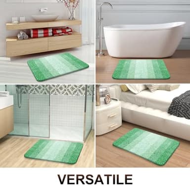 OLANLY Bathroom Rugs Mat 24x16, Extra Soft Absorbent Microfiber Bath Rugs, Rubber Backing, Quick Dry, Machine Washable Bath Mats for Bathroom Floor, Tub and Shower, Home Decor Accessories, Green - Image 7
