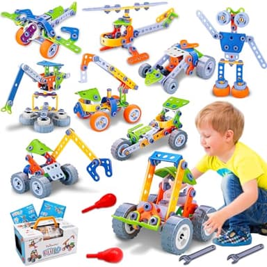 10 in 1 STEM Toys for 4 5 6 7 8+ Year Old Boy Girl Birthday Gifts Building Toys for Kids Ages 4-8 5-7 6-8 Preschool Educational Stem Activities for Boys 3-5 4-6 8-10 Creative Games Christmas Idea Gift - Image 1