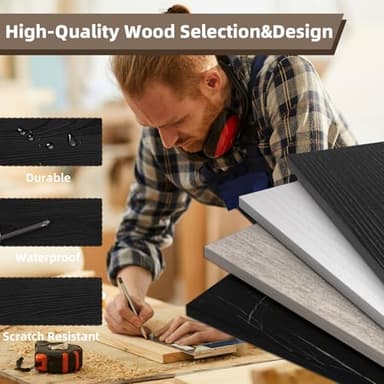 Ludatido 70 Inch TV Stand with 36 inch Electric Fireplace 27 LED Light Entertainment Center for TVs Up to 80" Black Modern Wood Media TV Console with Highlight Cabinet for Living Room Black - Image 5