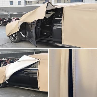JURMON Heavy Duty Outdoor Car Cover Custom Fit for Tesla Model 3, Windproof All Weather Waterproof Sun Rain UV Dust Snow Protection Outdoor Car Covers - Image 5