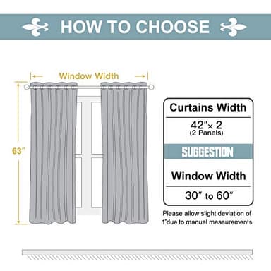 ChrisDowa 100% Blackout Curtains for Bedroom with Black Liner, 2 Thick Layers Total Blackout Thermal Insulated Grommet Window Curtains 63 Inch Length 2 Panels Set (Light Grey, 42 x 63 Inch) - Image 2