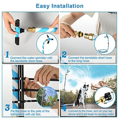Vantic Trampoline Sprinkler, Net Friendly Water Sprinkler for Kids, 360° Rotating Trampoline, 5 Minutes Quick Setup Accessories, Blue - Image 6