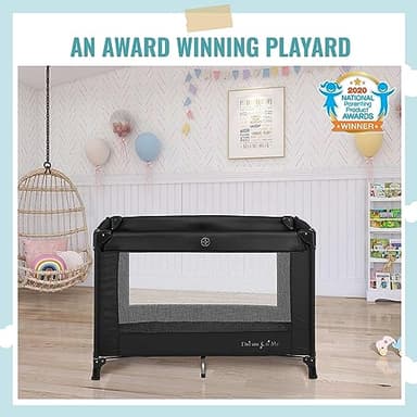 Dream On Me Nest Portable Playard in Black with Carrybag an Shoulder Strap, Lightweight, Packable and Easy Setup Baby Playard, Breathable Mesh Sides and Soft Fabric - Comes with a Removable Padded Mat - Image 5
