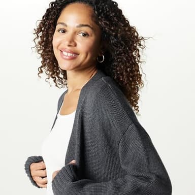 The Drop Womens Brigitte Cotton Blend Chunky Cardigan - Image 4