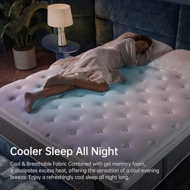 DCOOLAULTRA Queen Mattress 14 Inch,Medium Firm Hybrid with Memory Foam& Individually Wrapped Pocket Coils for Support,CertiPUR-US Certified - Image 6