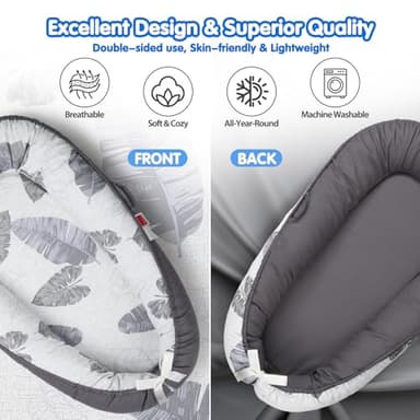 BUTOA Baby Lounger - Baby Lounger for Newborn 0-24 Months, Breathable & Soft Baby Nest, Portable and Lightweight Lounger for Home and Travel, Ideal Newborn Babies Essentials - Image 4