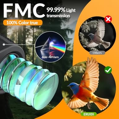 Binoculars 10x25 Compact for Bird Watching - ERUIDI Travel Binoculars for Adults Kids Lightweight for Easy Carry Comes with Portable Size - Image 4