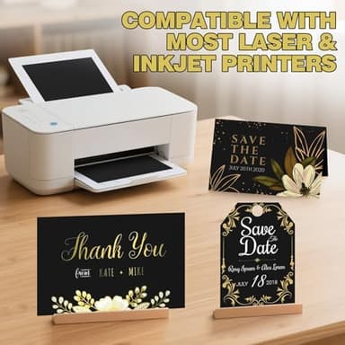 TUXIYA 300 Sheets Black Cardstock Paper,8.5 x 11 Inch Cardstock Paper,180 GSM/65LB Card Stock Printer Paper for Art,Invitations,DIY Cards,Watercolor & Craft Projects - Image 4