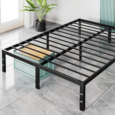 Sweetcrispy Full Bed Frame - 14 Inch Metal Platform Bed Frames for with Storage Space Under Base, Sturdy Steel Slat Support, No Box Spring Needed - Image 1