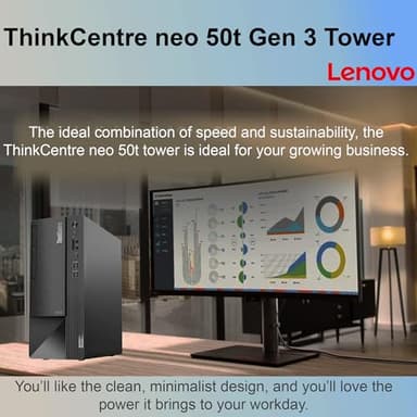 Lenovo ThinkCentre Business Desktop| Intel Quad-Core Processor | 64GB RAM | 1TB SSD & 1TB HDD | Support Upto 3 Monitors | HDMI & USB-C | Ethernet | Wi-Fi | Bluetooth | Keyboard & Mouse| Windows 11 Pro - Image 5