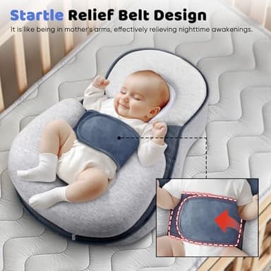 Baby Wedge Pillow for Newborn - Acid Reflux Breastfeeding Pillow for Baby - for Reducing Spit-Up with Safety Strap - Image 3
