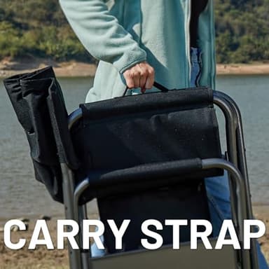 TIMBER RIDGE Aluminum Oversized Camping Chair, Lightweight Portable Directors Chair with Side Table Detachable Side Pocket for Outdoor Camping, Lawn, Picnic, Support 400lbs Black - Image 9