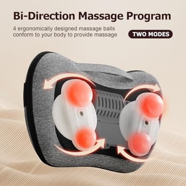 VIKTOR JURGEN Shiatsu Back Massager with Heat – Deep Tissue Massage for Neck, Shoulder, Leg, Upper & Lower Back Pain Relief, Electric Kneading 3D Massage Pillow Gifts for Men Women Dad, Mom, Christmas - Image 9