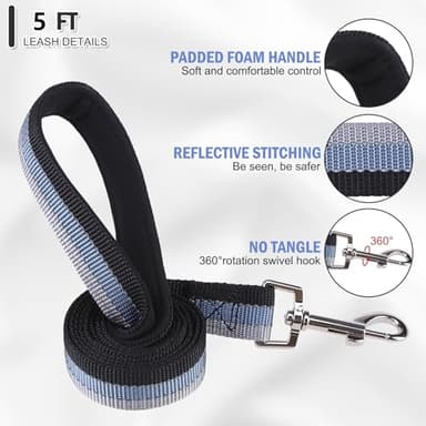 ESGPET Martingale Dog Collar and Leash Set for Walking, Playing, Training, Reflective Adjustable Puppy Collars with Leash for Small Medium Large Dogs (Black,Small) - Image 4