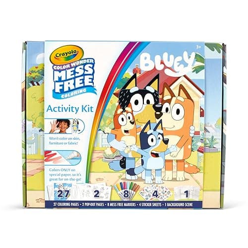 Crayola Color Wonder Bluey Activity Kit, Mess Free Coloring for Toddlers, Holiday & Christmas Gifts for Kids, Art Set for Kids, Plane Essential, Bluey Toys, 3+ - Image 1