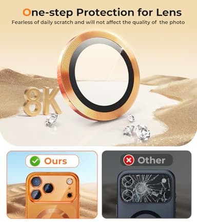 CHICLADY for iPhone 17 Pro Max Case with 1X Screen Protector, [Compatible with MagSafe] [Integrated Camera Protection], Non Yellowing Slim Cute Women Girly Cover for iPhone 17 Pro Max, Cosmic Orange - Image 4