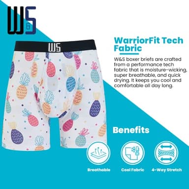 Warriors & Scholars Boxer Briefs For Men Pack Of 6, Ultra Soft, Breathable Quick Dry, Moisture-Wicking Mens Underwear, AM95F M - Image 3