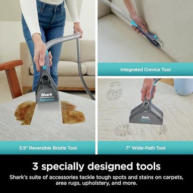 Shark StainStriker Portable Carpet, Upholstery & Area Rug Cleaner, XL Tool & Self-Cleaning, Stain & Odor Remover, Perfect for Car Interior with 3 Cleaning Tools & Solution, PX225BRN, Royal Purple - Image 5