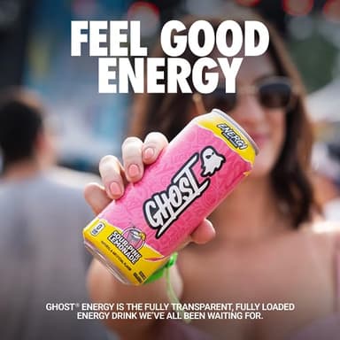 GHOST Energy Drink - 12-Pack, Sour Pink Lemonade, 16oz Cans - Energy & Focus & No Artificial Colors - 200mg of Natural Caffeine, L-Carnitine & Taurine - Gluten-Free & Vegan - Image 2