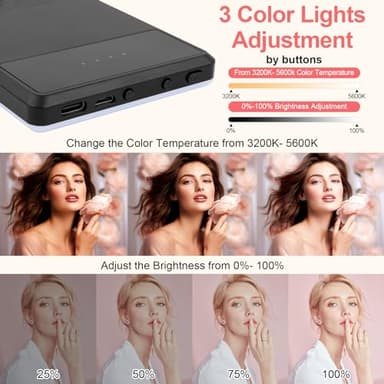 XINBAOHONG Rechargeable Clip Fill Video Conference Light, Selfie Light for Phone Android Camera iPad Laptop LED Phone for Makeup TikTok Selfie Vlog - Image 2