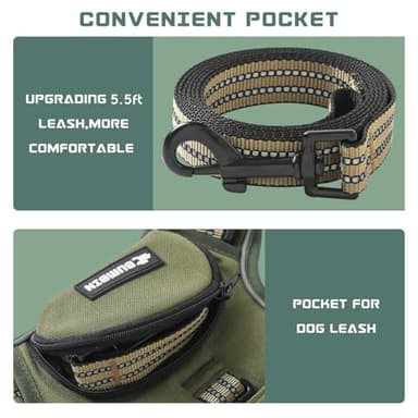 No Pull Dog Harness for Small Dogs, Adjustable No Choke Pet Vest with Dog Leash Fit Smart Reflective Pet Walking Harness for Training Easy Control Soft Handle Green S - Image 2