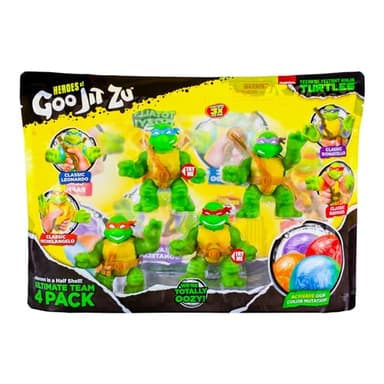 Heroes of Goo Jit Zu Teenage Mutant Ninja Turtles | 4 Pack | Super Oozy Toy Figures | Classic Donatello, Classic Michelangelo, Classic Leonardo & Classic Raphael | with Different Colored Mutations - Image 5