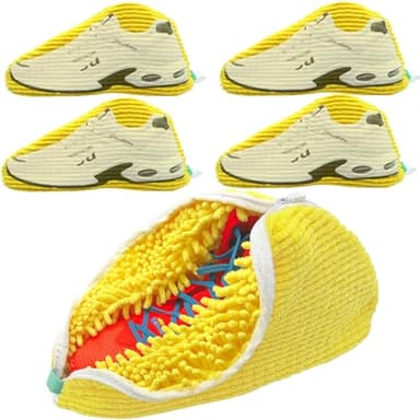 Shoes Washing Bag for Washing Machine, Reusable Laundry Shoe Bag For Washer And Dryer, Shoe Cleaning Washing Bag for All Shoe Types And Sizes (4 PCS - Yellow) - Image 1