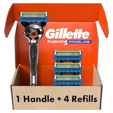 Gillette Fusion ProGlide Razor for Men, Handle + 4 Blade Refills - Image 1