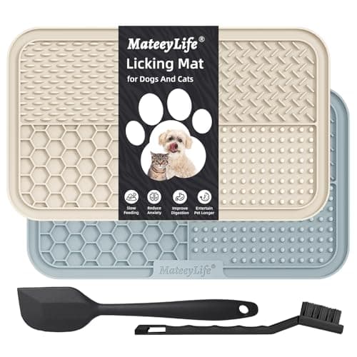 MateeyLife 2PCS Large Lick Mat for Dogs with Suction Cups, Slow Feeder Bowls, Cat Lick Mat for Anxiety Relief, Dog Toys to Keep Them Busy, Enrichment Toys for Bathing, Cat Licking Pad for Boredom - Image 1