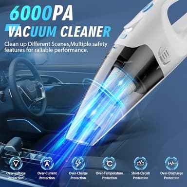 FUOAYOC Handheld Vacuum Cordless, Hand Vacuum Cordless Rechargeable with LED Light/Multi Accessories,1.6lbs Car Portable Vacuum Cleaner for Pet Hair, Home, Car, Office - Image 4